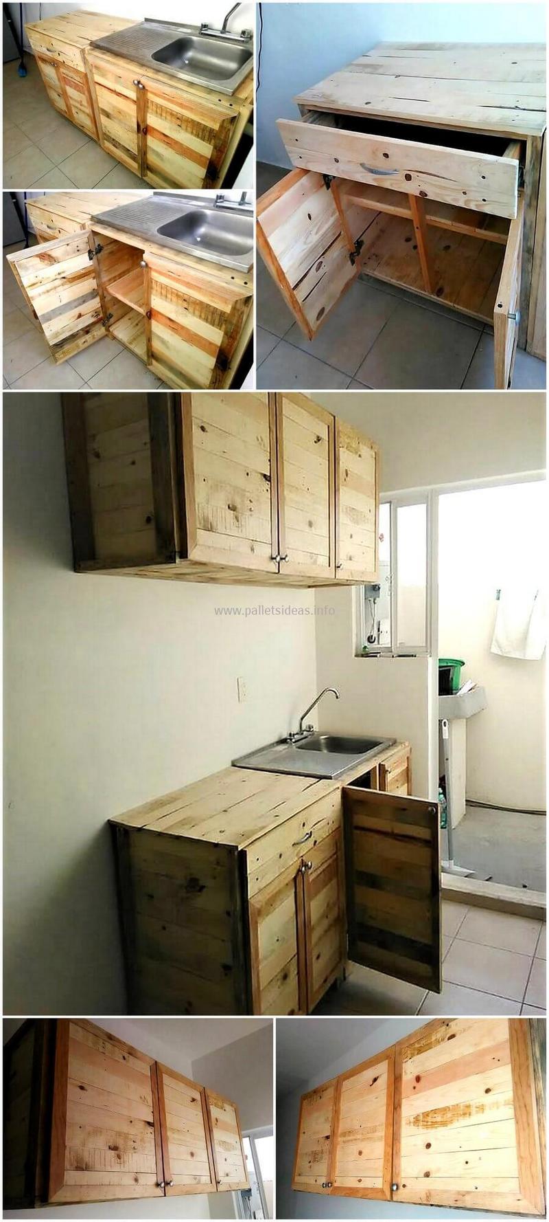 Wood Pallet Recycled Kitchen Cabinets Diy Motive