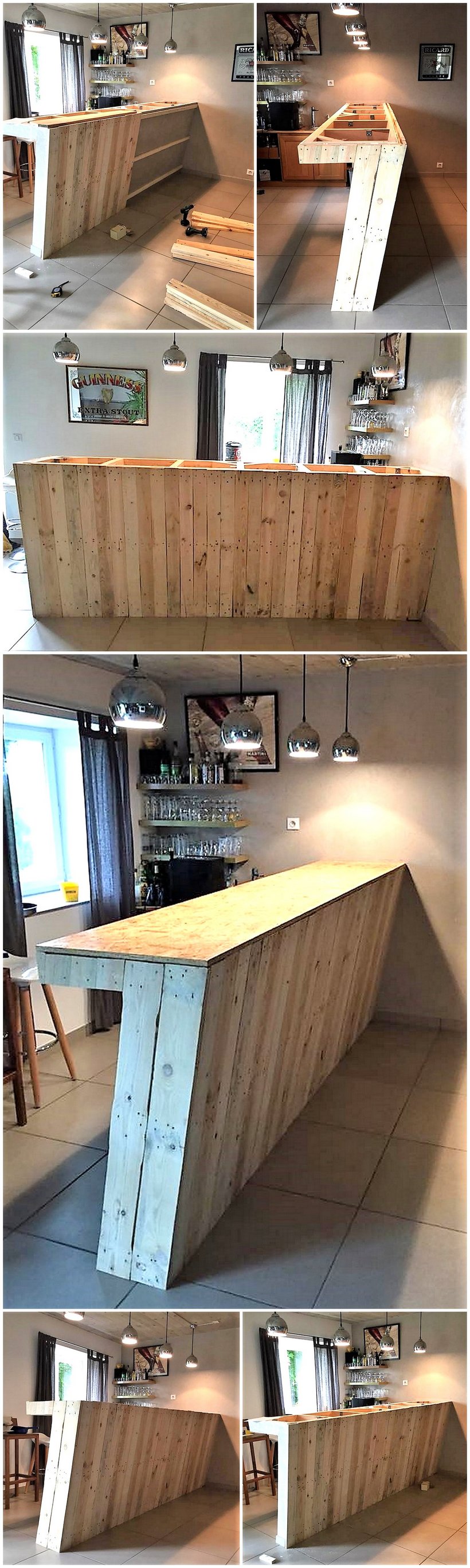 DIY wood pallet bar counter