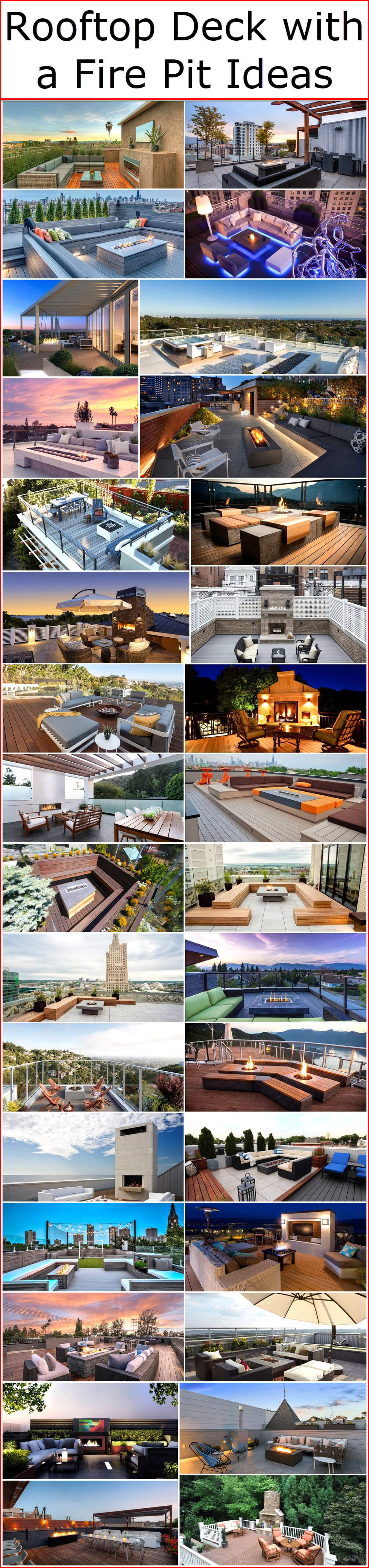 Rooftop Deck with a Fire Pit Ideas