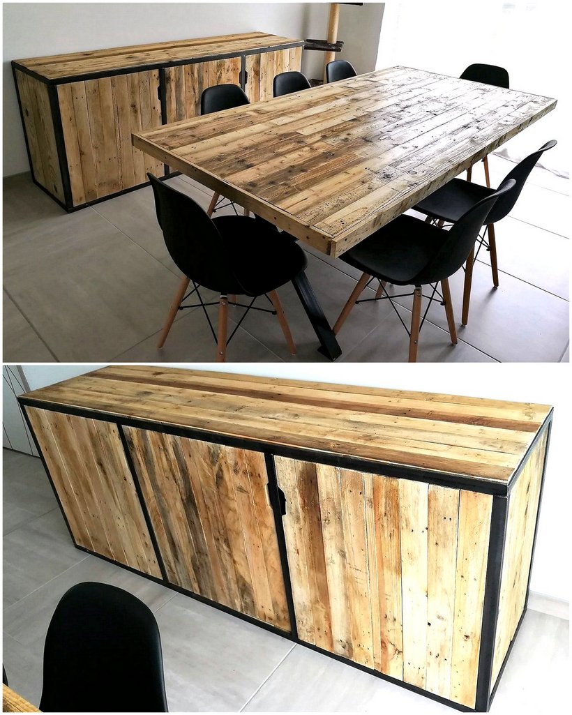 pallet dining and entrance tables