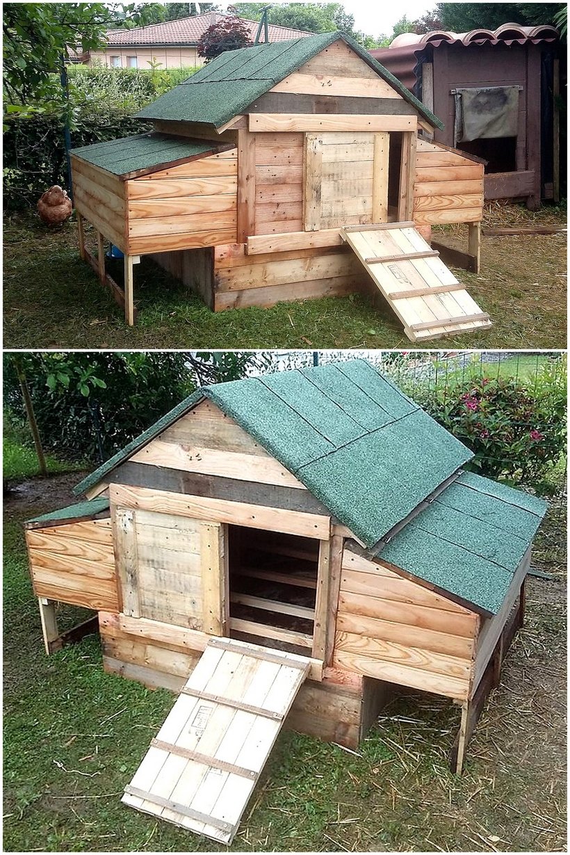 repurposed pallets wooden chicken coop