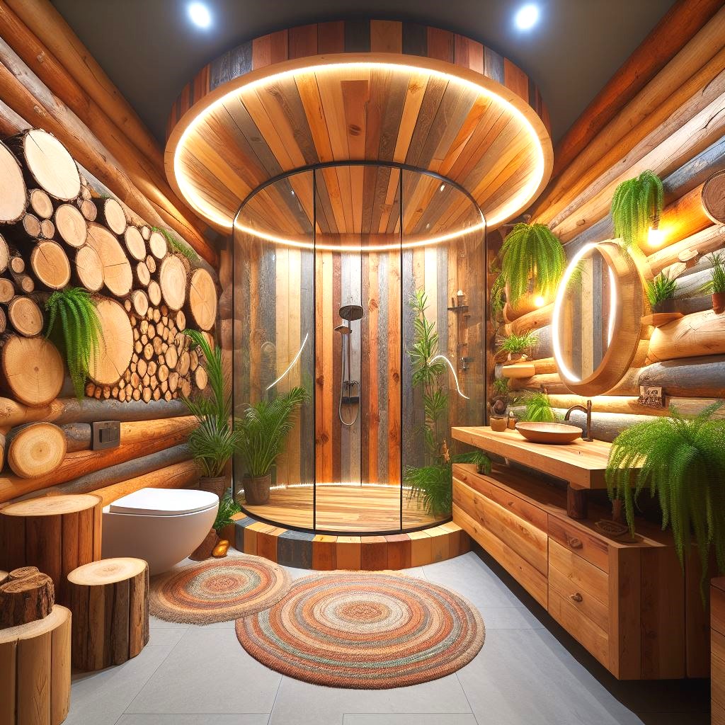 wood log made bathrooms (2)